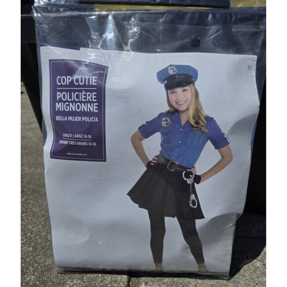 Cop Cutie Halloween Costume Girls‎ Size X-Large 14-16 Includes 7 Pieces Cosplay - Picture 2 of 5